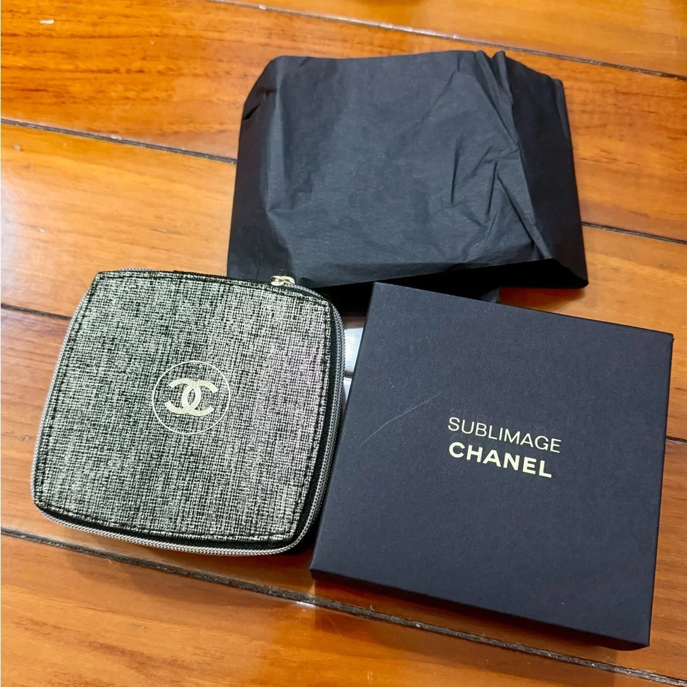 CHANEL Sublimage Black Gold Cosmetic Travel Case Pouch Box